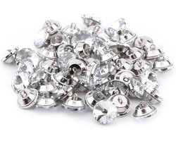 Kristallen Knopen - Strass Steentjes - Meubels Versieren - Met Metalen Lus - 50 stuks 25mm - Zilverkleurig