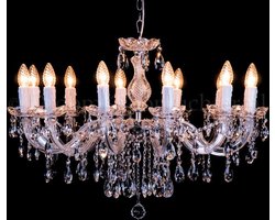 Kristallen Kroonluchter Maria Theresa 12 Lichts (Kristal/Chroom) - Ø75cm