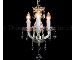 Kristallen Kroonluchter Maria Theresa 3 lichts mini Ø27cm - messing kristal