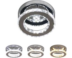 Kristallen led-plafondlamp - verstelbare kleuren - 15 W roestvrijstalen plafondverlichting - slaapkamer woonkamer keuken hall - 3000K/4500K/6500K
