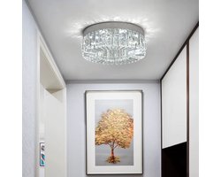 Kristallen Plafond Kroonluchter - LED Plafondlamp - Chroom - Woonkamerlamp - 40 cm - Crystal - 3 Kleuren - Luxe Woondecoratie