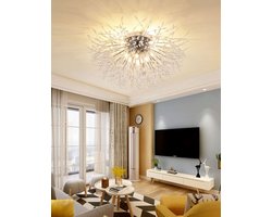 Kristallen Plafondlamp | Kroonluchter | 8 Lichtpunten | Silver | Crystal Plafoniere | 55 cm | Moderne lamp