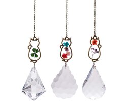 Kristallen Suncatcher - Hangende Decoratie - Lichtreflecties Creëren - Echte Ingebouwde Bloemen - 22 cm - Multicolor