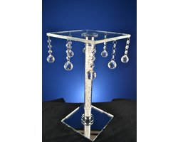 Kristallen tafeltje met pegels vierkant 44,5 cm hoog