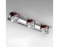 Kristallen Wandlamp - Spiegel Verlichting - Badkamer Verlichten - Zuiver Witte LED - 46 cm Lengte - Chroom