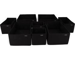 KROMS 8-delig Lade organizer bakjes - Zwart - Kleding opbergbox– Kleding organizer opbergsysteem – Lade organizer kledingkast & IKEA PAX – Kleding organizer opvouwbaar