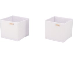 KROMS Lade organizer bakjes 14x14x13cm 2-delig - Wit - Kleding opbergbox– Kleding organizer opbergsysteem – Lade organizer kledingkast & IKEA PAX – Kleding organizer opvouwbaar