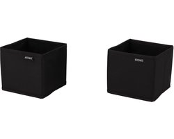 KROMS Lade organizer bakjes 14x14x13cm 2-delig - Zwart - Kleding opbergbox– Kleding organizer opbergsysteem – Lade organizer kledingkast & IKEA PAX – Kleding organizer opvouwbaar