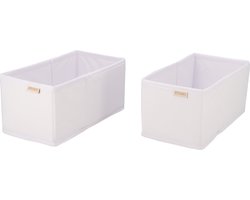 KROMS Lade organizer bakjes 28x14x13cm 2-delig - Wit - Kleding opbergbox– Kleding organizer opbergsysteem – Lade organizer kledingkast & IKEA PAX – Kleding organizer opvouwbaar