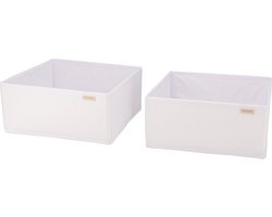 KROMS Lade organizer bakjes 28x28x13cm 2-delig - Wit - Kleding opbergbox– Kleding organizer opbergsysteem – Lade organizer kledingkast & IKEA PAX – Kleding organizer opvouwbaar