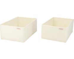 KROMS Lade organizer bakjes 32x20x13cm 2-delig - Beige - Kleding opbergbox– Kleding organizer opbergsysteem – Lade organizer kledingkast & IKEA PAX – Kleding organizer opvouwbaar