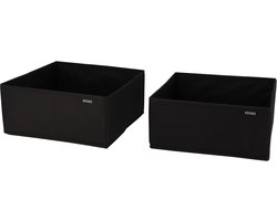 KROMS Lade organizer bakjes 32x20x13cm 2-delig - Zwart - Kleding opbergbox – Kleding organizer opbergsysteem – Lade organizer kledingkast & IKEA PAX – Kleding organizer opvouwbaar