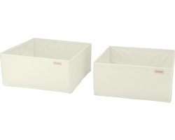 KROMS Lade organizer bakjes 37x32x32cm 2-delig - Wit - Kleding opbergbox– Kleding organizer opbergsysteem – Lade organizer kledingkast & IKEA PAX – Kleding organizer opvouwbaar