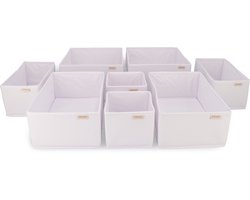 KROMS Lade organizer bakjes 8-delig - Wit - Kleding opbergbox– Kleding organizer opbergsysteem – Lade organizer kledingkast & IKEA PAX – Kleding organizer opvouwbaar