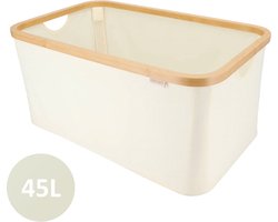 KROMS Wasmand opvouwbaar - Beige - 45L - Laundry basket - Heupwasmand - Opvouwbare wasmand - Opbergmand