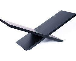Kroon Boekenstandaard - Dennenhout - X-vormig - Matzwart - Boekenhouder / Boekensteun - Hout - 49×16,5×18 cm