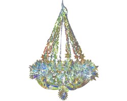 Kroonluchter - 2 Stuks - Plafond Decoratie - Metallic Regenboog Kleuren - Party Feest Hanger - 68 x 35 cm