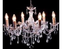 Kroonluchter Maria Theresa 6 lichts Ø60cm - messing glas