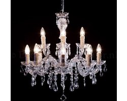 Kroonluchter Maria Theresa 8+4 lichts Ø60cm - chroom glas