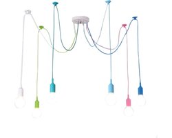 Kroonluchter met 6 hangende lampen – Multi kleur – 60W