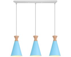 Kroonluchter Modern Slaapkamer E27 Hanglamp Binnen 3 Lampen voor Woonkamer Keuken Blauw