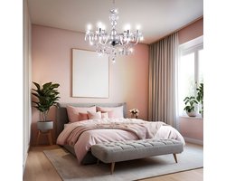 Kroonluchter plafond hanglamp 5 vlammen kroonluchter 5 armen, 5x E14, diameter x hoogte 44 x 128 cm, woonkamer eetkamer