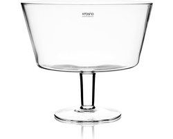 Krosno Avant Garde Glazen Schaal op Voet Fruitschaal Trifle Schaall 24 cm Handgeblazen Grote Schaal