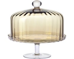 Krosno Glazen Taartplateau met Stolp – 32 x 31,5 cm – Gemstone Collectie – Handgemaakt Loodvrij Kristalglas – Voor Taarten, Desserts, Gebak & Kazen – Luxe & Elegant – Handwas Aanbevolen