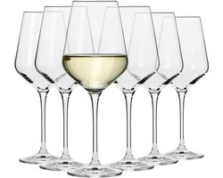 KROSNO | Hoog Witte Wijnglazen | Set van 6 - 390 ml | Avant-Garde Collectie | Kristalglas | Perfect voor Thuis, Restaurants en Feesten | Vaatwasser Veilig