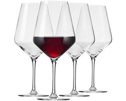 KROSNO | Kristallen rode wijnglazen | Set van 4 stuks - 650 ml | Loodvrij Kristalglas | Avant-Garde collectie, ideaal voor thuis, restaurant en recepties, vaatwasmachinebestendig
