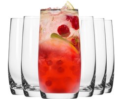 KROSNO | Longdrink watersap drinkglazen | Set van 6 - 410 ml | Loodvrij kristalglas | Blended Collection | Perfect voor thuis, restaurants en feesten | vaatwasmachinebestendig