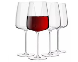 KROSNO | Rode wijnglazen | Set van 4 stuks - 600 ml | Moderne collectie | Loodvrij kristalglas, drinkglazen als huwelijkscadeau, perfect voor thuis, restaurant en keuken, vaatwasmachinebestendig