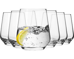 KROSNO Water Sap Tumbler Drinkglazen | Set van 6 | 400 ml | Splendour Collectie | Perfect voor Thuis, Restaurants en Feesten | Vaatwasser Veilig