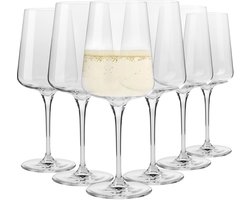KROSNO | Wijnglazen voor witte en mousserende wijn | Set van 6 stuks - 400 ml | Elegant, Crystal Glass, Loodvrij glas | Perfect voor thuis, restaurant en feesten | Kunnen worden gewassen in de vaatwasser