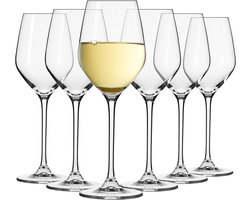 KROSNO | Witte Wijnglazen | Set van 6 - 200 ML | Loodvrij kristalglas | Splendour Collectie | Perfect voor Thuis, Restaurants en Feesten | Vaatwasser Veilig