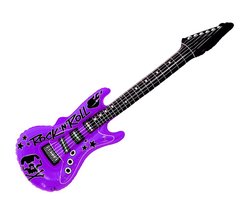 Krüger Opblaas elektrische gitaar - paars - speelgoed - kinderen - opblaasbaar - popster