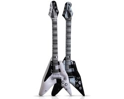 Kruger - Opblaas gitaren van 2x stuks - Zwart en wit 100 cm lang