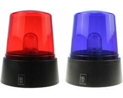 Kruger zwaailampen - 2x stuks - rood en blauw LED licht - Politie zwaailichten