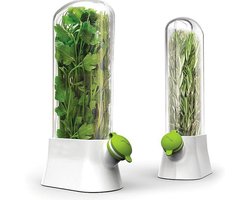 Kruidencontainer - 27 cm - Herb Saver voor Koelkast - Fresh Keeper - Voor Koriander, Asperges, Peterselie en Munt - Keukengereedschap - Herbruikbare Verse Kruiden Container - 1 stuk