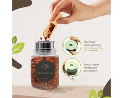 Kruidenpotjes Set – 12 Glazen Potjes met Deksel – Spice Jars – Complete Set met Stickers en Trechter – Keuken Organizer – 100ml