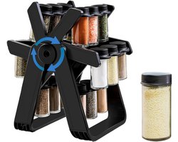 Kruidenpotjes Set van 18 met Etiketten en Rek - Lege Glazen Potten 100 ml
