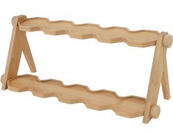 Kruidenrek organizer van hout voor keuken - ruimtebesparend rek voor glazen specerijen en vetplanten kruidenrek ophangbaar