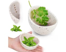 kruidenstripperkom, kruidenstripper, kruidenbladstripper, handgemaakt aardewerk, kruidenstripperkom, keramische kruidenpelbeker, met verschillende gaten, voor het verwijderen van bladeren, handgemaakt keukengereedschap (wit) - Cyslmuk®