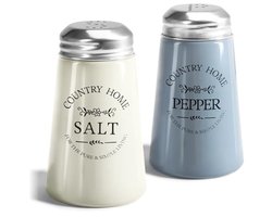 Kruidenstrooiers van gekleurd glas - zout- en peperstrooiers in Engelse landhuisstijl - ideaal voor grof zout - set van 2