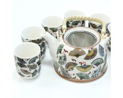 Kruidentheepotset - China Fans - cadeau geschenkset vrouwen geschenkset mannen