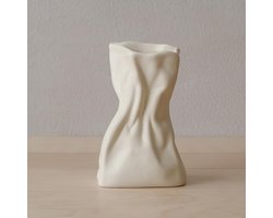 Kruimel Papier Tas Ceramisch Bloemvaas voor Bloemarrangement, Kleine Knopvaas voor Woonkamer en Eettafel Decoratie