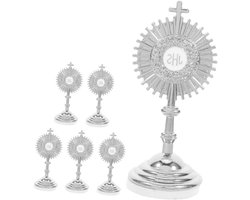 Kruisbeeld Set - Religieus Decor - Huis Decoratie - Artistiek Metaal - 6 Stuks - Zilver