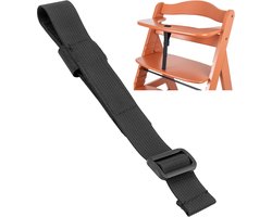 Kruisriem voor kinderstoel, 1 stuk in zwart, riem compatibel met Hauck Alpha Beta, Stokke Tripp Trapp, Roba en nog veel meer, kinderstoelriem tafel vooraan