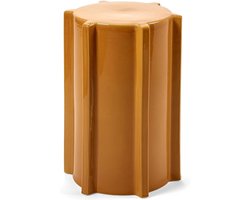 Kruk Beton - Bijzettafel Poef - Woonkamer Decoratie - Geglazuurd Aardewerk - 313 x 313 x 454 cm - Okergeel
