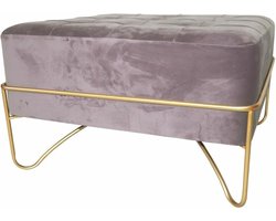 Kruk DKD Home Decor Schuim Roze Gouden Metaal Polyester Fluweel Hout MDF (80 x 80 x 42 cm)